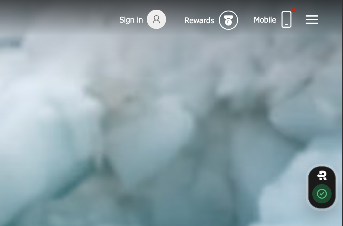 Collapsed Requestly widget indicating that a rule is active on the website